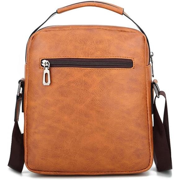 Small Crossbody Bag, Mens Shoulder Bag, Vintage PU leather Office Business Bag - Picture 2 of 7